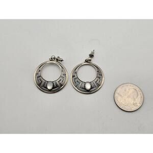 Vintage Wheeler Mfg Co Sterling Silver Moonstone Earrings